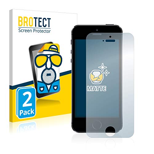 BROTECT Entspiegelungs-Schutzfolie für Apple iPhone 5 / 5S / 5C / SE 2016 (2 Stück) Matte Displayschutz-Folie, Anti-Reflex, Anti-Fingerprint von BROTECT