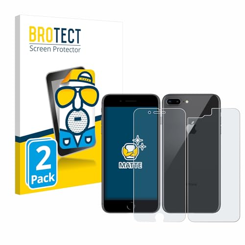 BROTECT Entspiegelungs-Schutzfolie für Apple iPhone 8 Plus (Display+Rückseite) (2 Stück) Matte Displayschutz-Folie, Anti-Reflex, Anti-Fingerprint von BROTECT