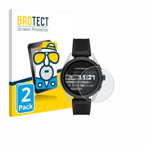 BROTECT Entspiegelungs-Schutzfolie für Emporio Armani Connected Smartwatch 3 (2 Stück) Matte Displayschutz-Folie, Anti-Reflex, Anti-Fingerprint von BROTECT