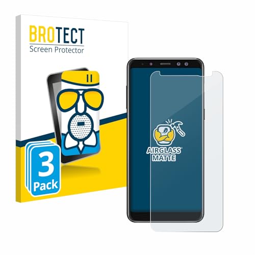 BROTECT Entspiegelungs Schutzglas für Samsung Galaxy A8 2018 (3 Stück) Schutzfolie Panzer Folie Glas Matt [Extrem Kratzfest 9H, Anti-Reflex] von BROTECT
