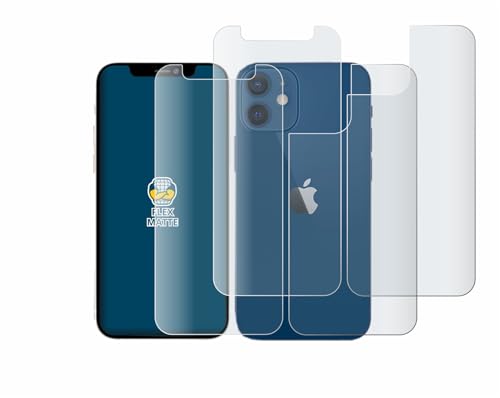 BROTECT Full-Cover Schutzfolie Matt für Apple iPhone 12 mini (Display+Rückseite) (2 Stück) - Full-Screen Displayschutz-Folie, Curved, Anti-Reflex von BROTECT