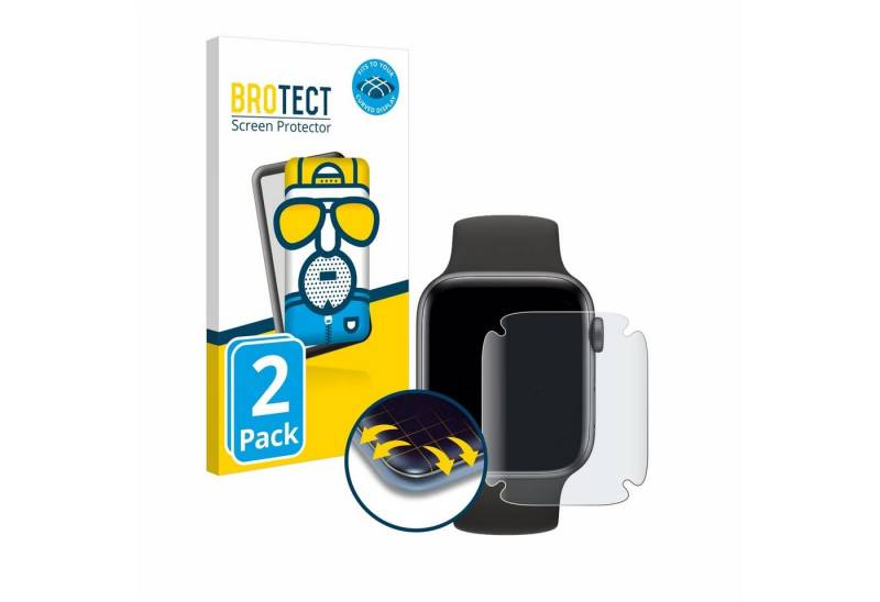 BROTECT Displayschutzfolie Fullscreen Schutzfolie für Apple Watch SE (40 mm), 2 Stück, 2 Stück, Displayschutz Folie Fullcover Matt Entspiegelungsfolie von BROTECT