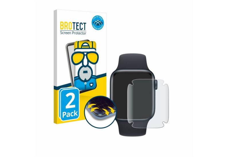 BROTECT Displayschutzfolie Fullscreen Schutzfolie für Apple Watch SE 2022 (40 mm), 2 Stück, Displayschutz Folie Fullcover Matt Entspiegelungsfolie von BROTECT