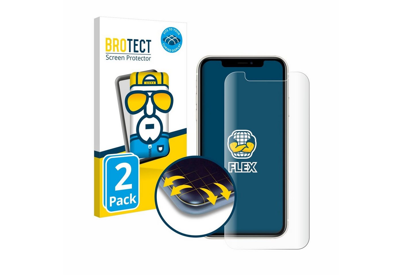 BROTECT Displayschutzfolie Fullscreen Schutzfolie für Apple iPhone 11, 2 Stück, Displayschutz Folie Fullcover Klar Transparent BROTECT Displayschutzfolie Fullscreen Schutzfolie für Apple iPhone 11, 2 Stück, Displayschutz Folie Fullcover Klar Transparent von BROTECT