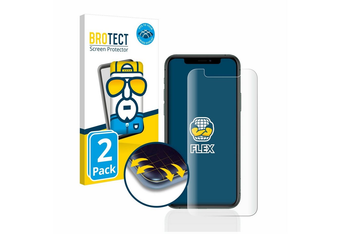 BROTECT Displayschutzfolie Fullscreen Schutzfolie für Apple iPhone 11 Pro, 2 Stück, Displayschutz Folie Fullcover Klar Transparent BROTECT Displayschutzfolie Fullscreen Schutzfolie für Apple iPhone 11 Pro, 2 Stück, Displayschutz Folie Fullcover Klar Transparent von BROTECT