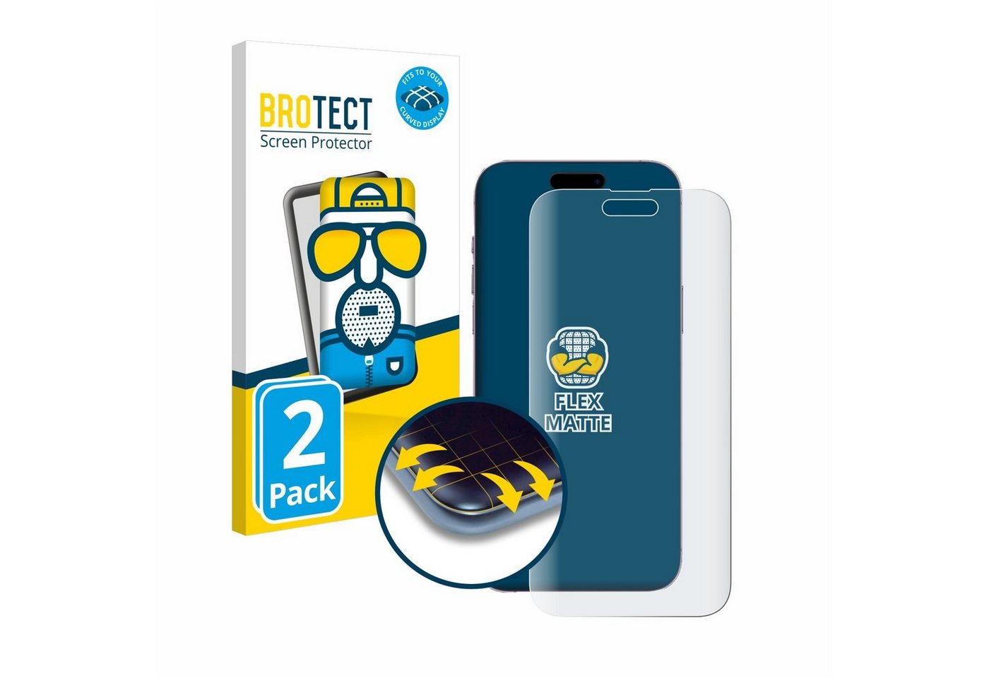 BROTECT Displayschutzfolie Fullscreen Schutzfolie für Apple iPhone 14 Pro Max, 2 Stück, Displayschutz Folie Fullcover Matt Entspiegelungsfolie BROTECT Displayschutzfolie Fullscreen Schutzfolie für Apple iPhone 14 Pro Max, 2 Stück, Displayschutz Folie Fullcover Matt Entspiegelungsfolie von BROTECT