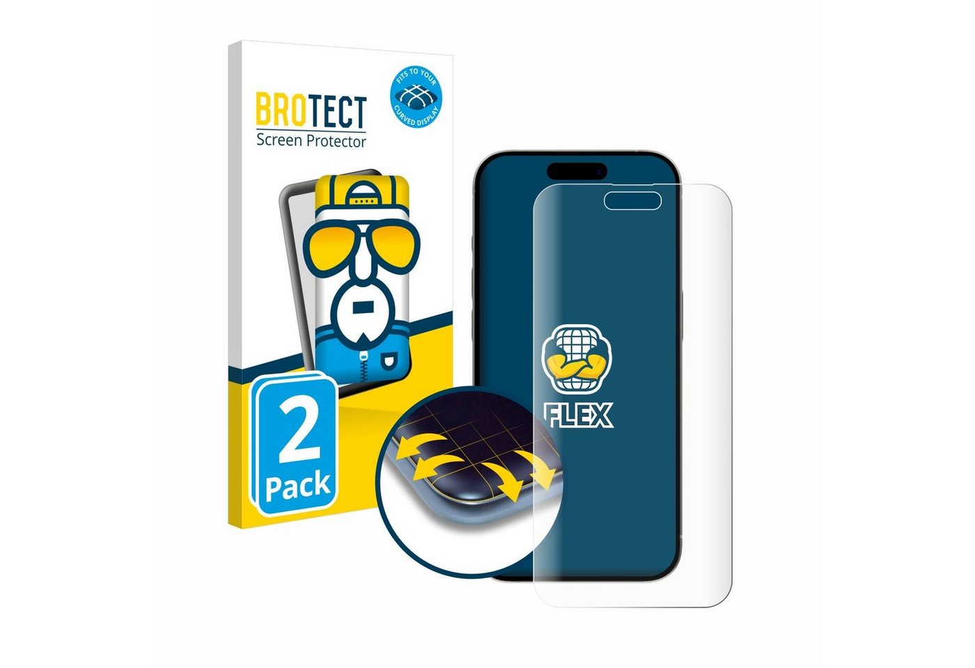 BROTECT Displayschutzfolie Fullscreen Schutzfolie für Apple iPhone 15 Pro Max, 2 Stück, Displayschutz Folie Fullcover Klar Transparent BROTECT Displayschutzfolie Fullscreen Schutzfolie für Apple iPhone 15 Pro Max, 2 Stück, Displayschutz Folie Fullcover Klar Transparent von BROTECT