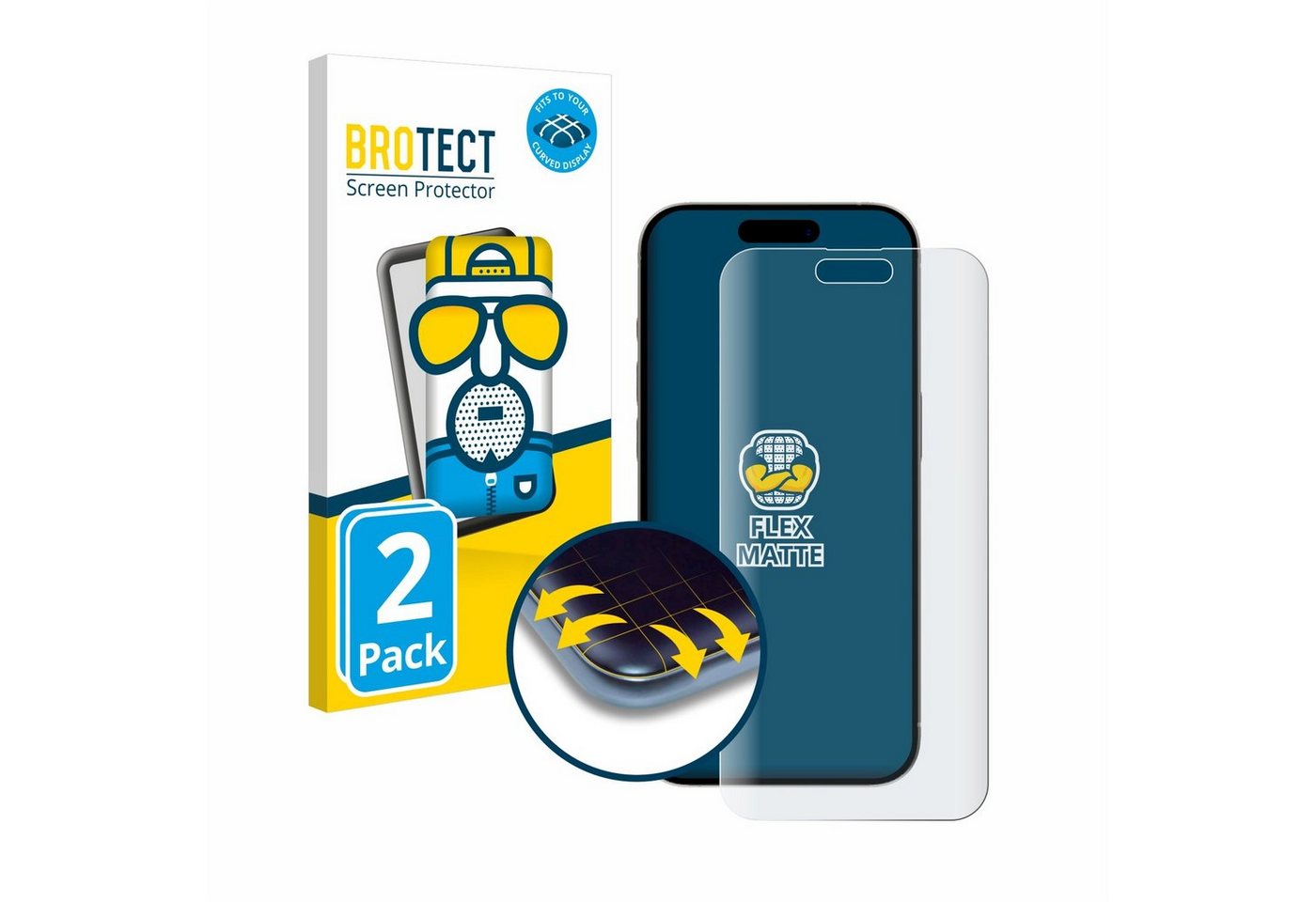 BROTECT Displayschutzfolie Fullscreen Schutzfolie für Apple iPhone 15 Pro Max, 2 Stück, Displayschutz Folie Fullcover Matt Entspiegelungsfolie BROTECT Displayschutzfolie Fullscreen Schutzfolie für Apple iPhone 15 Pro Max, 2 Stück, Displayschutz Folie Fullcover Matt Entspiegelungsfolie von BROTECT