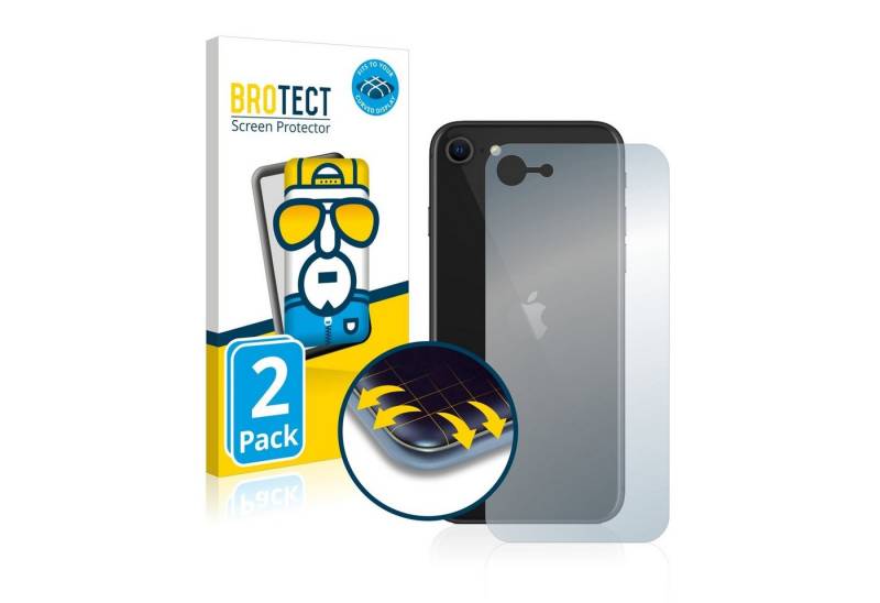 BROTECT Full-Screen Schutzfolie für Apple iPhone SE 2 2020 (Rückseite), Displayschutzfolie, 2 Stück, 3D Curved klar von BROTECT
