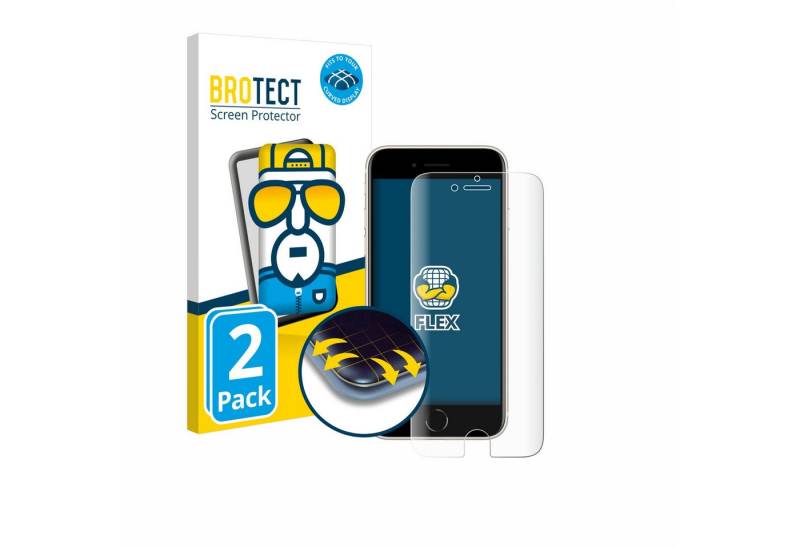 BROTECT Displayschutzfolie Fullscreen Schutzfolie für Apple iPhone SE 3 2022, 2 Stück, 2 Stück, Displayschutz Folie Fullcover Klar Transparent von BROTECT