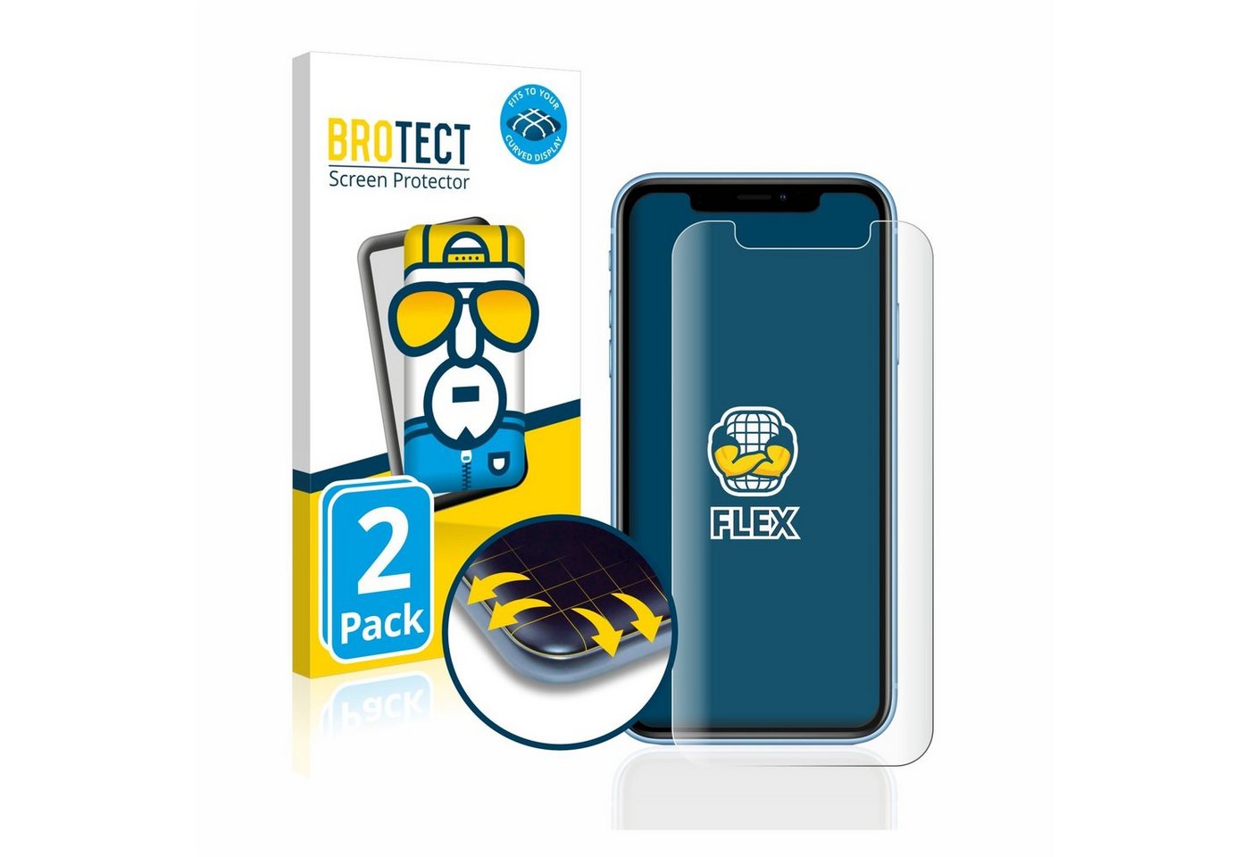 BROTECT Displayschutzfolie Fullscreen Schutzfolie für Apple iPhone XR, 2 Stück, Displayschutz Folie Fullcover Klar Transparent BROTECT Displayschutzfolie Fullscreen Schutzfolie für Apple iPhone XR, 2 Stück, Displayschutz Folie Fullcover Klar Transparent von BROTECT