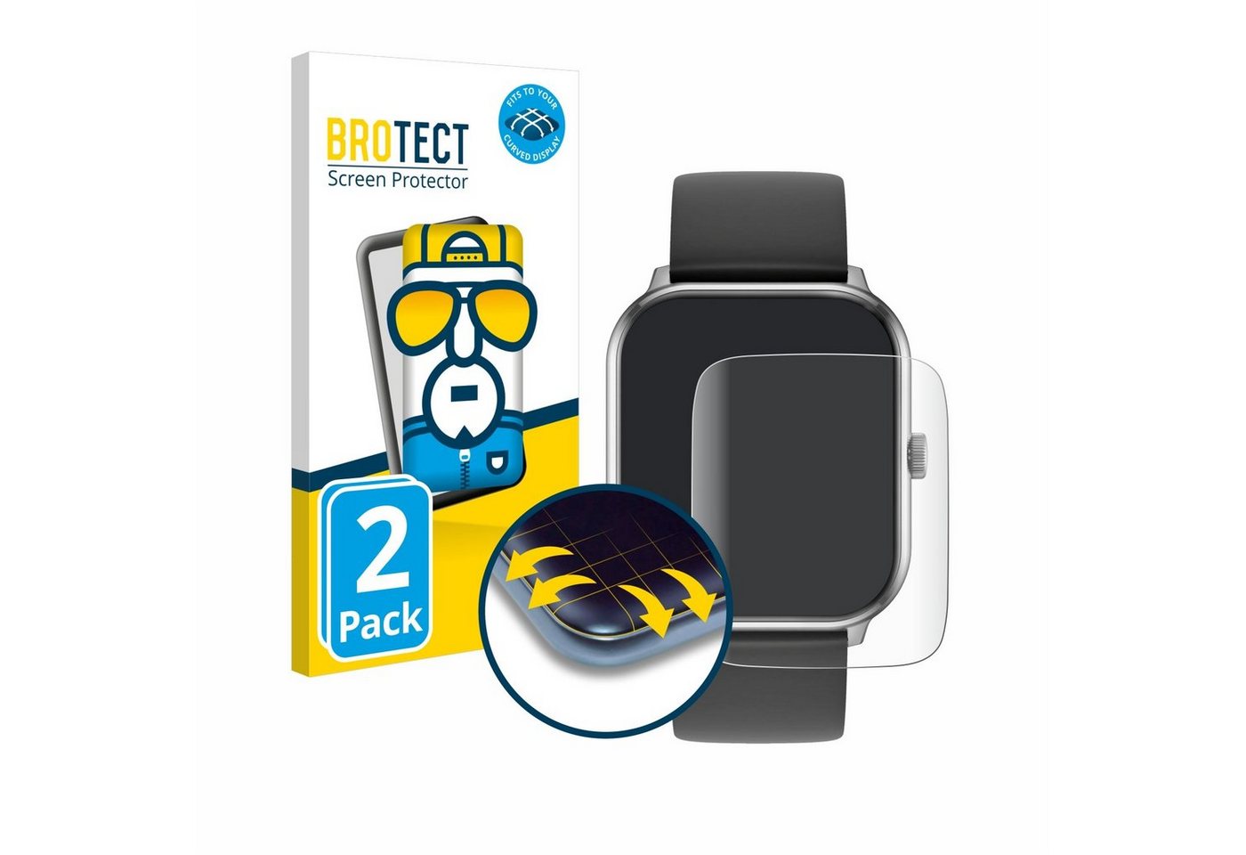 BROTECT Full-Screen Schutzfolie für Ice-Watch ICE smart 1.0 1.85, Displayschutzfolie, 2 Stück, 3D Curved klar" von BROTECT