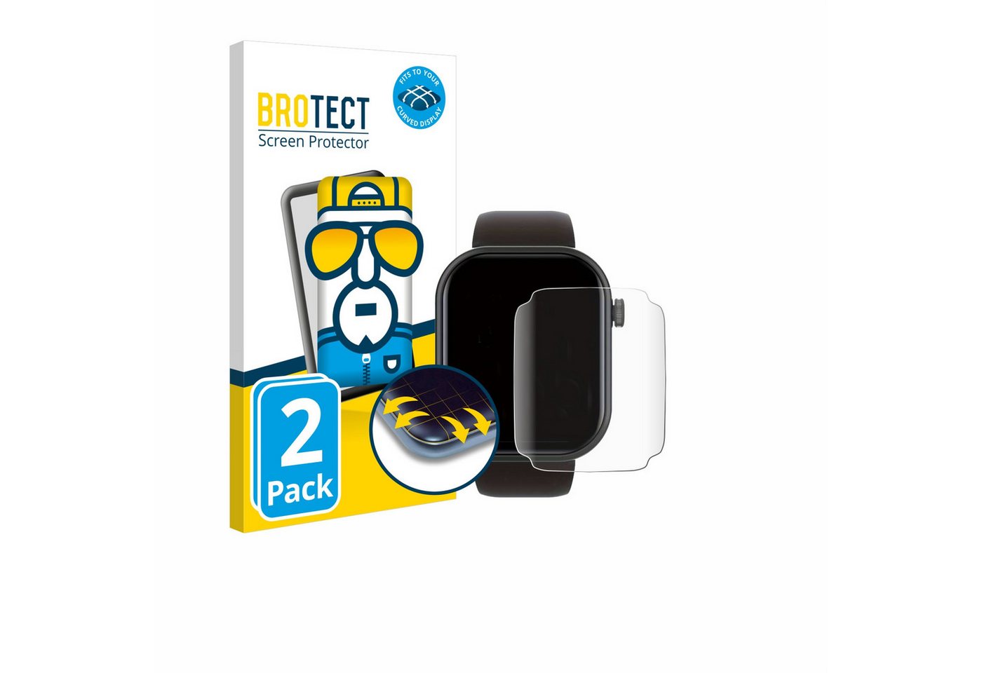 BROTECT Full-Screen Schutzfolie für Smartwatch IDW13 1.8, Displayschutzfolie, 2 Stück, 3D Curved klar" von BROTECT