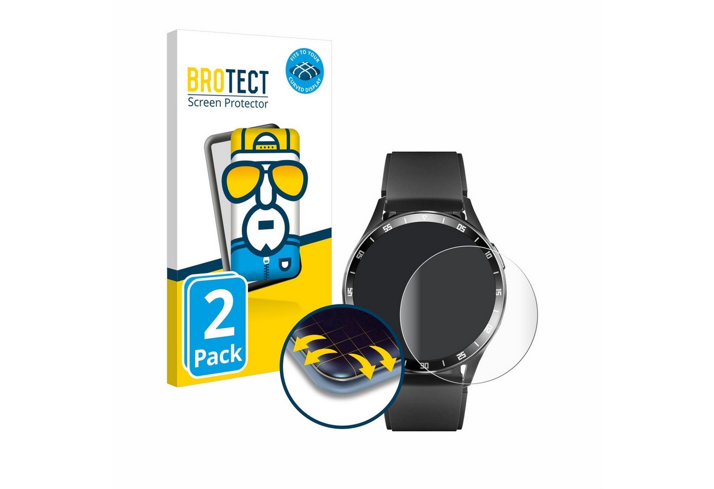 BROTECT Full-Screen Schutzfolie für usogood Smartwatch 1.39, Displayschutzfolie, 2 Stück, 3D Curved klar" von BROTECT