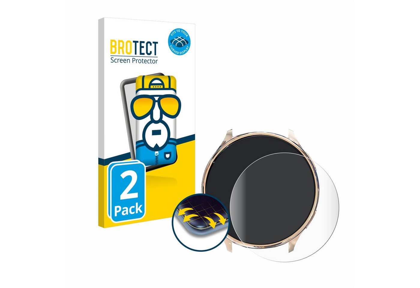 BROTECT Displayschutzfolie Fullscreen Schutzfolie für Sanorum Smartwatch 1.39" für Damen, 2 Stück, Displayschutz Folie Fullcover Klar Transparent BROTECT Displayschutzfolie Fullscreen Schutzfolie für Sanorum Smartwatch 1.39" für Damen, 2 Stück, Displayschutz Folie Fullcover Klar Transparent von BROTECT