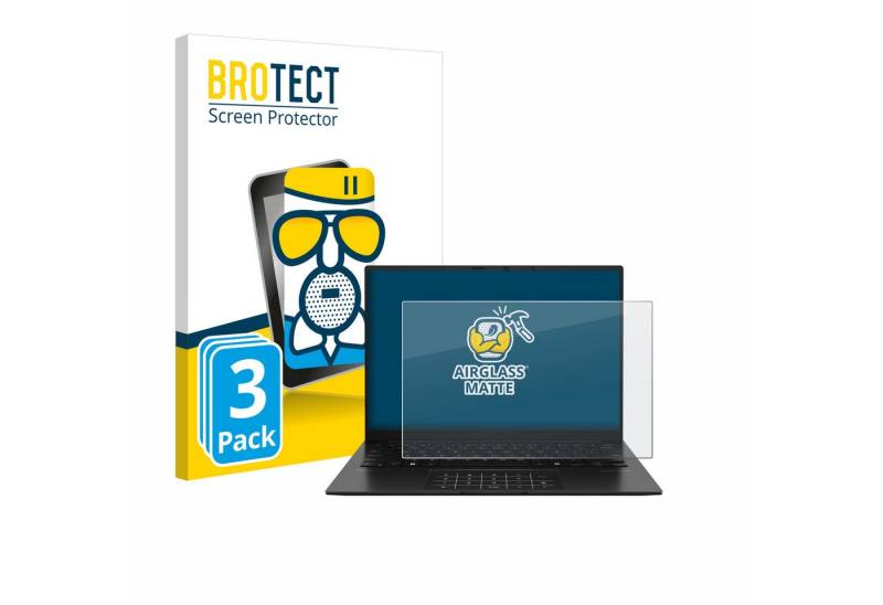 BROTECT Displayschutzglas Schutzglas für ASUS ZenBook 14 OLED UM3406, 3 Stück, 3 Stück, Schutzfolie Display Schutz Glas Folie matt von BROTECT