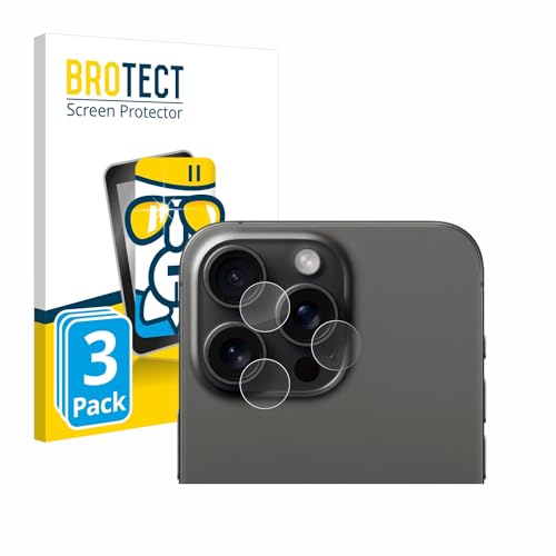 BROTECT Panzerglasfolie für Apple iPhone 15 Pro Max (NUR Kameraschutz) (3 Stück) Schutzglas Schutzfolie [Extrem Kratzfest 9H, Anti-Fingerprint von BROTECT