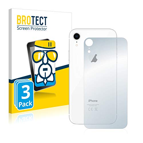 BROTECT Schutzglas für Apple iPhone XR (Rückseite) (3 Stück) Schutzfolie Panzer Folie Glas [Extrem Kratzfest 9H, Anti-Fingerprint, Ultra-Transparent] von BROTECT