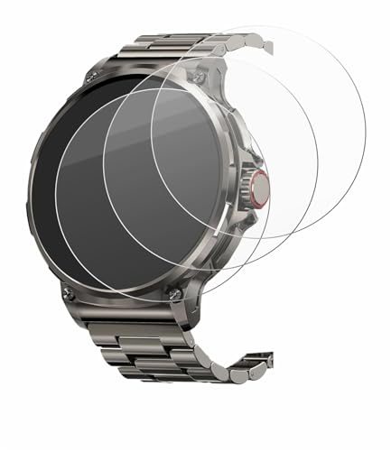 BROTECT Panzerglasfolie für Tesofit Smartwatch 1.85" (rund) (6 Stück) Schutzglas Schutzfolie [Extrem Kratzfest 9H, Anti-Fingerprint von BROTECT