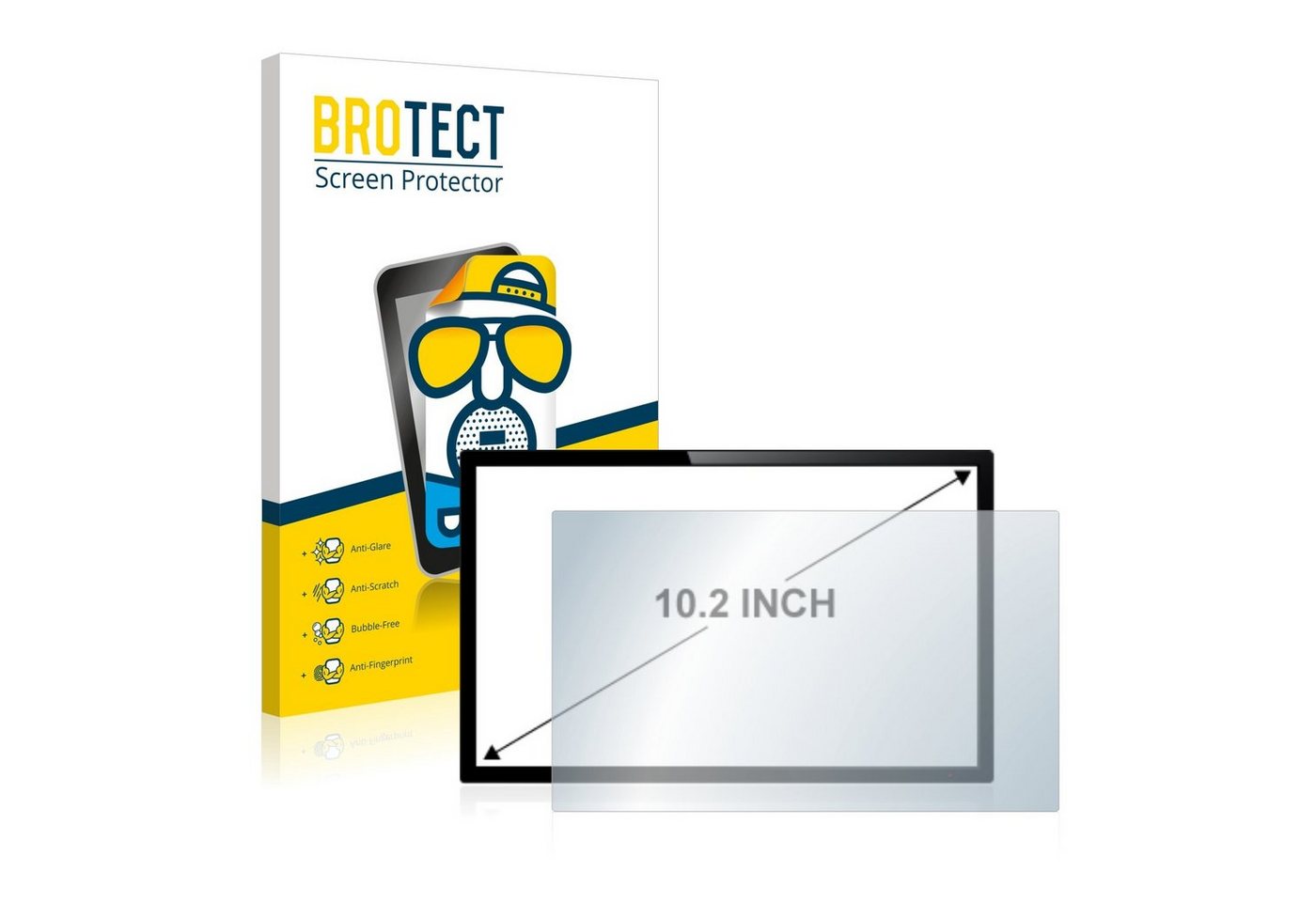 BROTECT Schutzfolie für 25.9 cm (10.2 Zoll) [222.5 x 131 mm], Displayschutzfolie, 2 Stück, Folie matt entspiegelt von BROTECT