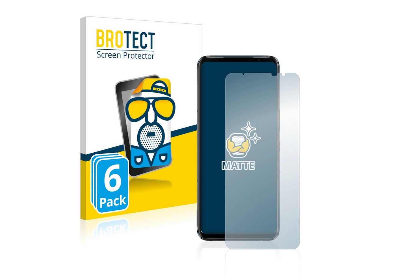 BROTECT Schutzfolie für ASUS ROG Phone 5s Pro, Displayschutzfolie, 6 Stück, Folie matt entspiegelt von BROTECT