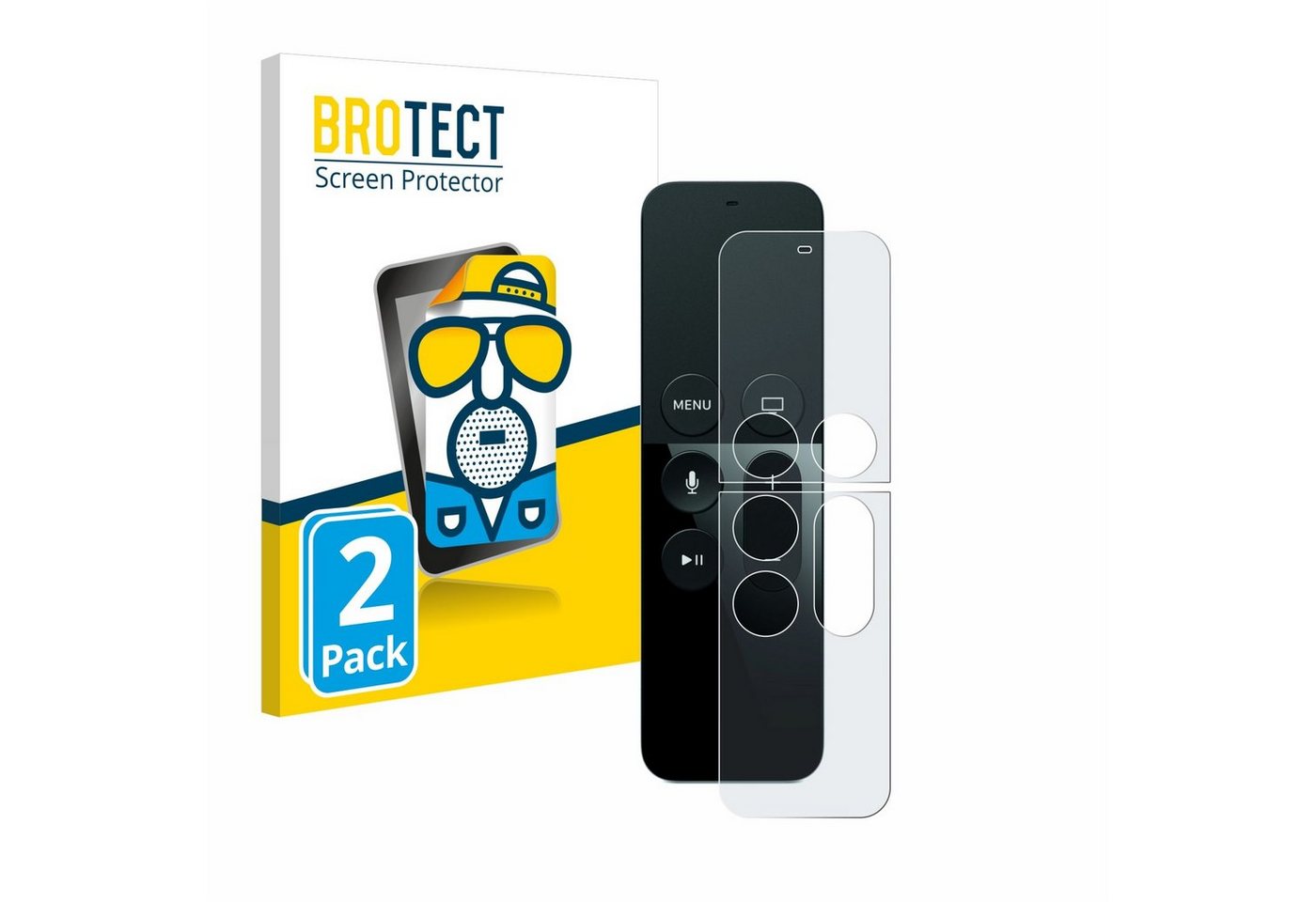 BROTECT Displayschutzfolie Schutzfolie für Apple Remote Control Apple TV 4, 2 Stück, Displayschutz Schutz Folie Matt Entspiegelungsfolie von BROTECT
