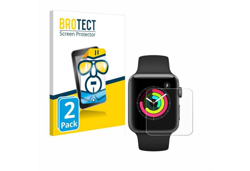 BROTECT Schutzfolie für Apple Watch Series 3 (42 mm), Displayschutzfolie, 2 Stück, Folie klar von BROTECT