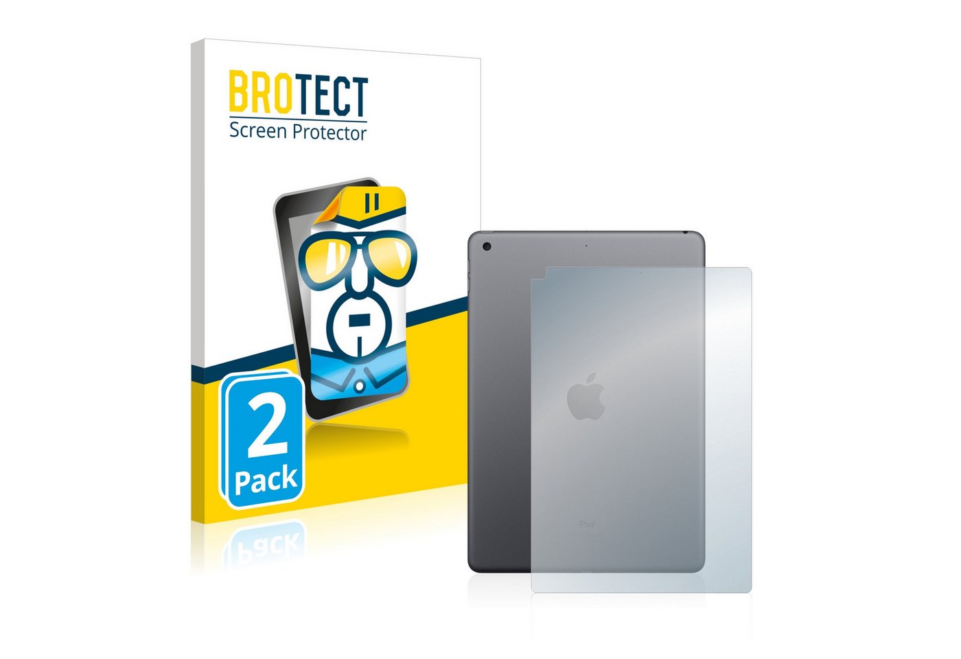 BROTECT Schutzfolie für Apple iPad 10.2 WiFi Cellular 2021 (Rückseite, 9 Gen), Displayschutzfolie, 2 Stück, Folie klar" von BROTECT