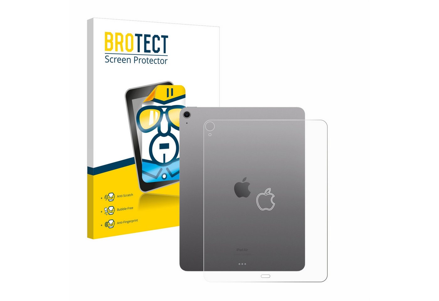 BROTECT Displayschutzfolie Schutzfolie für Apple iPad Air 13" WiFi 2024 (Rückseite), Displayschutz Schutz Folie Klar Transparent von BROTECT