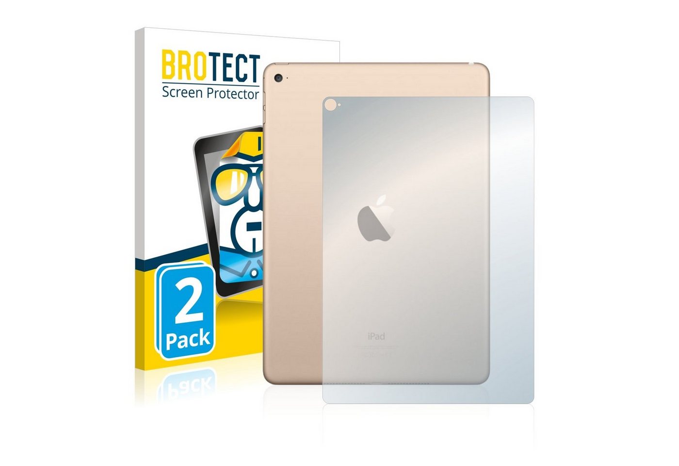 BROTECT Schutzfolie für Apple iPad Air 2 2014 (Rückseite), Displayschutzfolie, 2 Stück, Folie klar von BROTECT