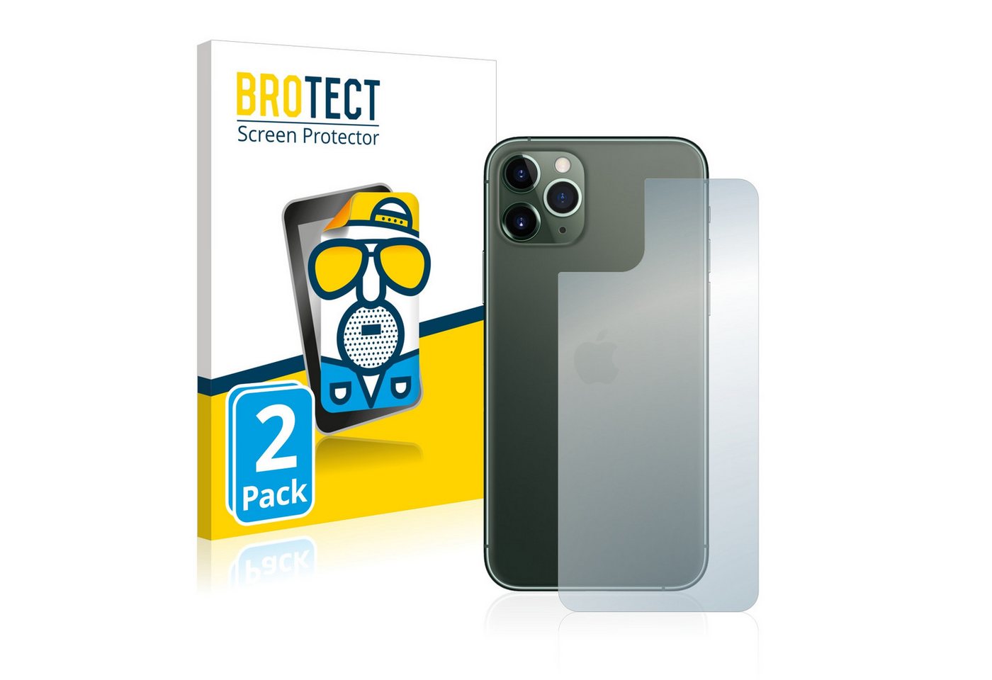 BROTECT Displayschutzfolie Schutzfolie für Apple iPhone 11 Pro Max (Rückseite), 2 Stück, Displayschutz Schutz Folie Matt Entspiegelungsfolie von BROTECT
