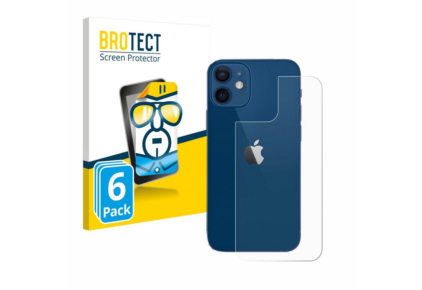 BROTECT Schutzfolie für Apple iPhone 12 (Rückseite), Displayschutzfolie, 6 Stück, Folie klar von BROTECT
