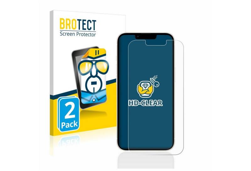 BROTECT Displayschutzfolie Schutzfolie für Apple iPhone 13, 2 Stück, Displayschutz Schutz Folie Klar Transparent von BROTECT