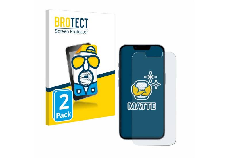 BROTECT Displayschutzfolie Schutzfolie für Apple iPhone 14, 2 Stück, 2 Stück, Displayschutz Schutz Folie Matt Entspiegelungsfolie von BROTECT