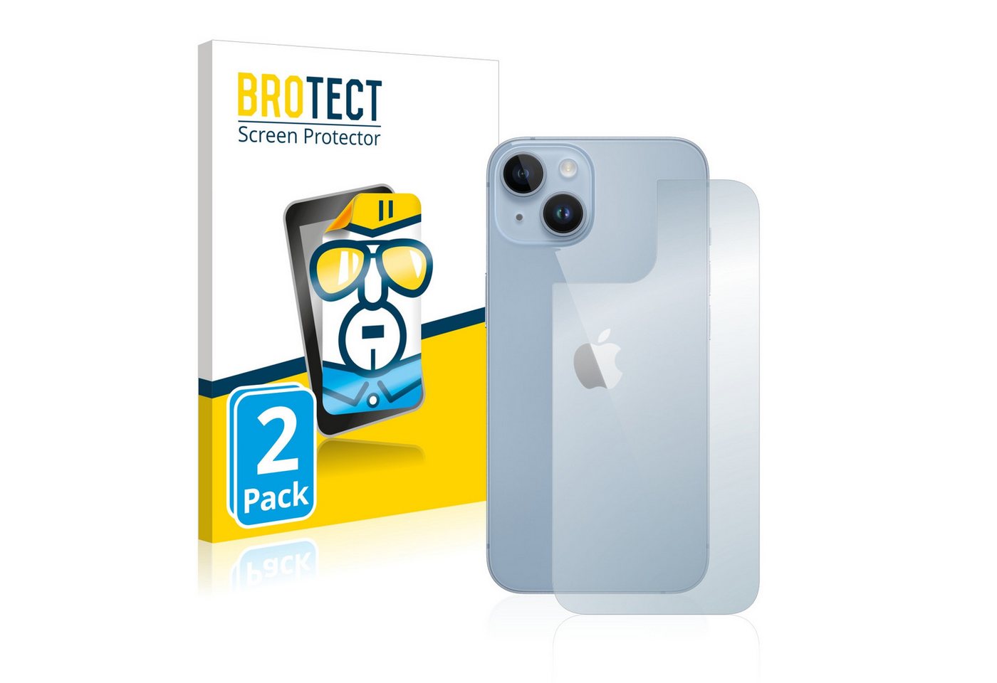 BROTECT Schutzfolie für Apple iPhone 14 (Rückseite), Displayschutzfolie, 2 Stück, Folie klar von BROTECT
