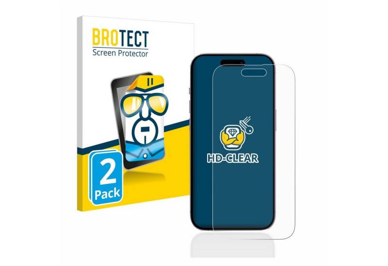 BROTECT Displayschutzfolie Schutzfolie für Apple iPhone 14 Pro, 2 Stück, Displayschutz Schutz Folie Klar Transparent von BROTECT