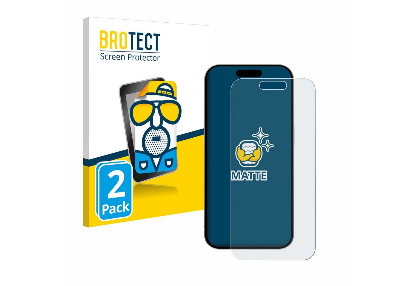 BROTECT Displayschutzfolie Schutzfolie für Apple iPhone 15 Pro, 2 Stück, Displayschutz Schutz Folie Matt Entspiegelungsfolie BROTECT Displayschutzfolie Schutzfolie für Apple iPhone 15 Pro, 2 Stück, Displayschutz Schutz Folie Matt Entspiegelungsfolie von BROTECT