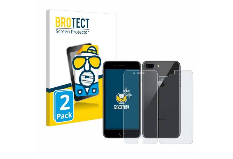 BROTECT Displayschutzfolie Schutzfolie für Apple iPhone 8 Plus (Display+Rückseite), 2 Stück, 2 Stück, Displayschutz Schutz Folie Matt Entspiegelungsfolie von BROTECT