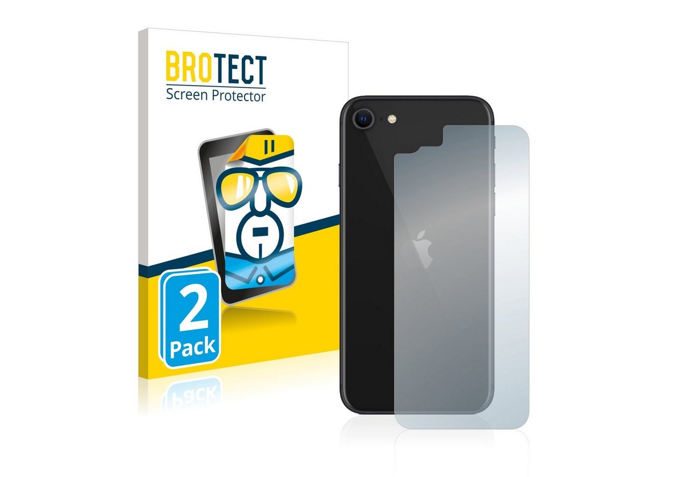 BROTECT Schutzfolie für Apple iPhone SE 2 2020 (Rückseite), Displayschutzfolie, 2 Stück, Folie klar von BROTECT