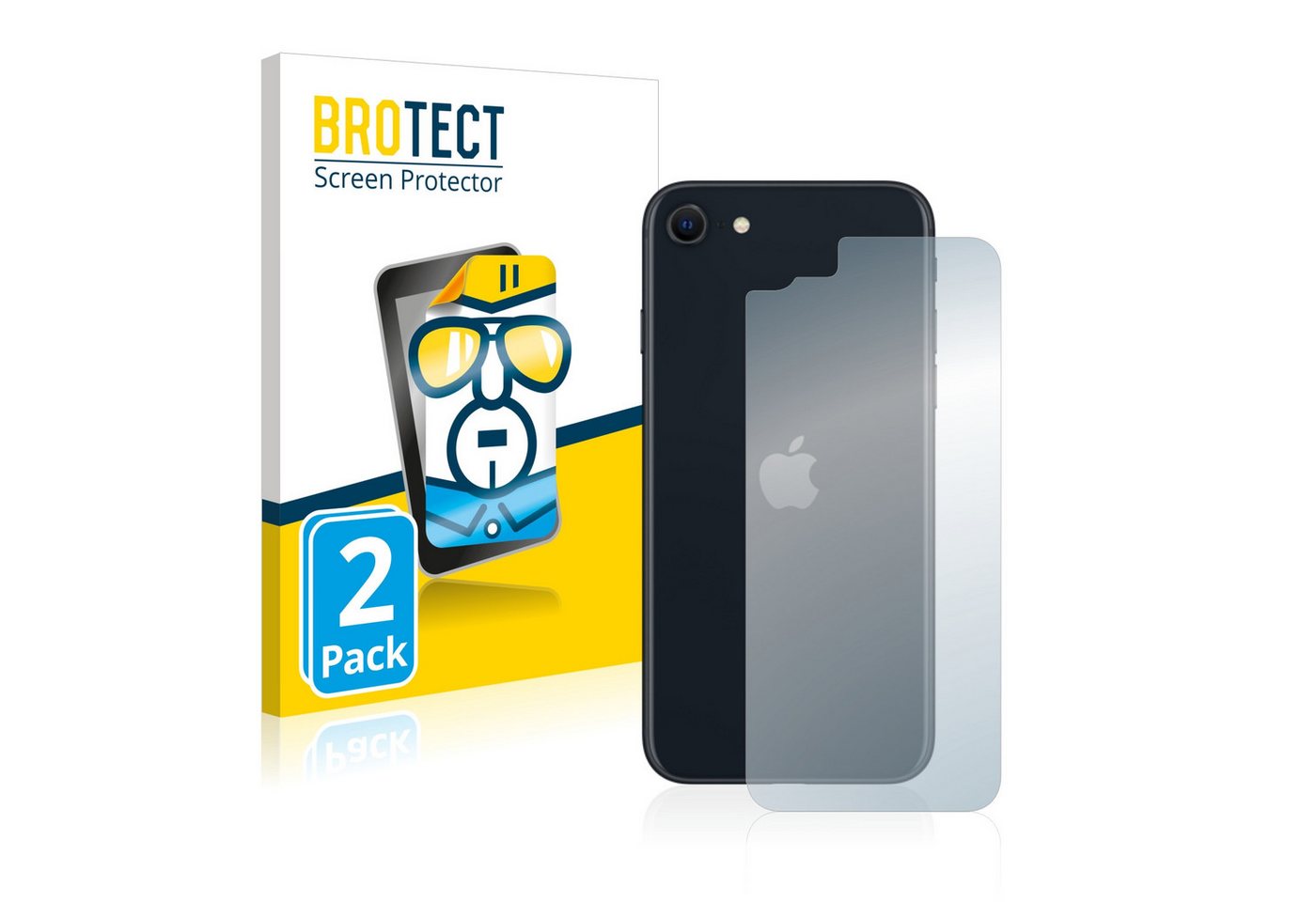 BROTECT Displayschutzfolie Schutzfolie für Apple iPhone SE 3 2022 (Rückseite), 2 Stück, Displayschutz Schutz Folie Klar Transparent von BROTECT