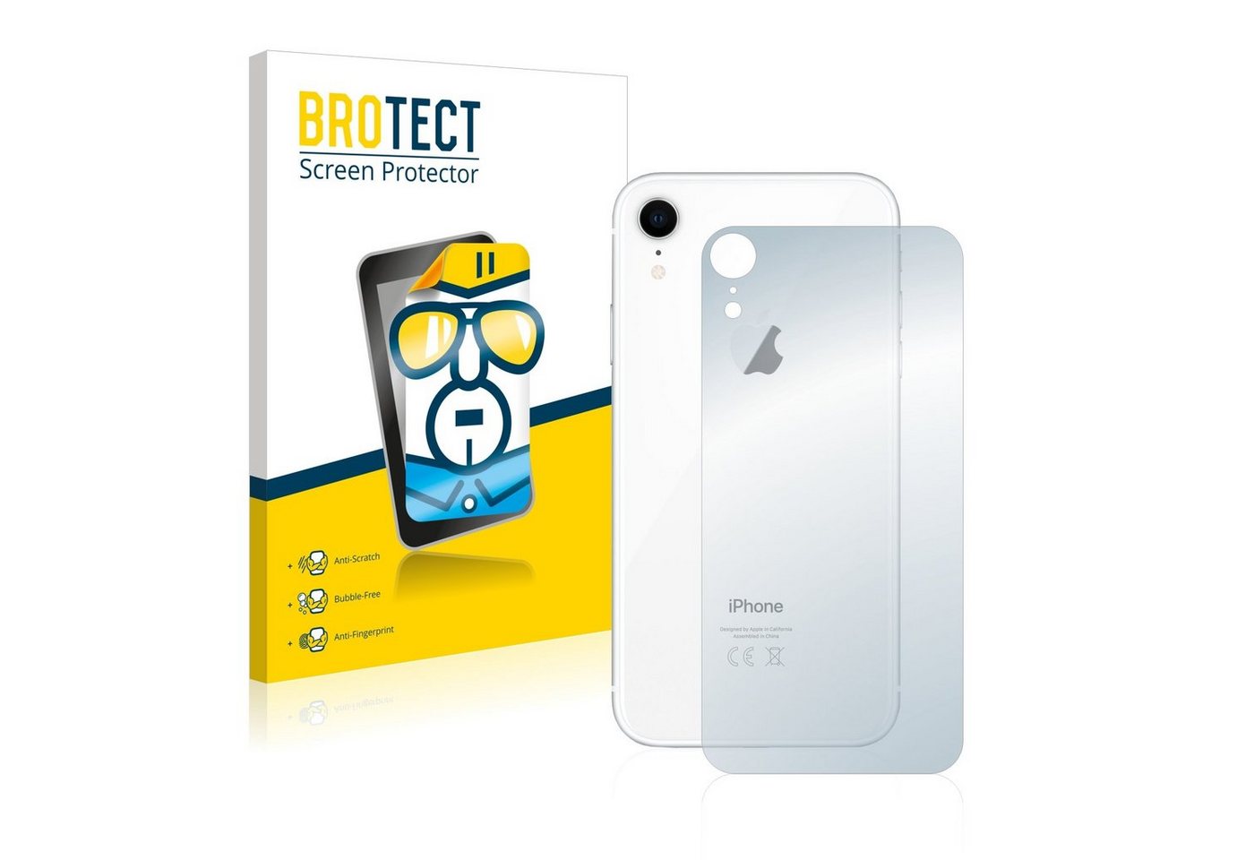 BROTECT Schutzfolie für Apple iPhone XR (Rückseite), Displayschutzfolie, 2 Stück, Folie klar von BROTECT