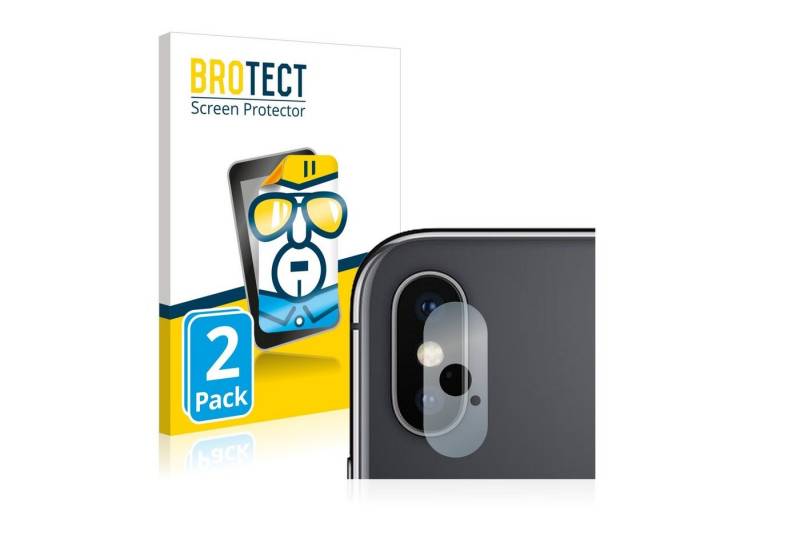 BROTECT Schutzfolie für Apple iPhone Xs (NUR Kameraschutz), Displayschutzfolie, 2 Stück, Folie klar von BROTECT