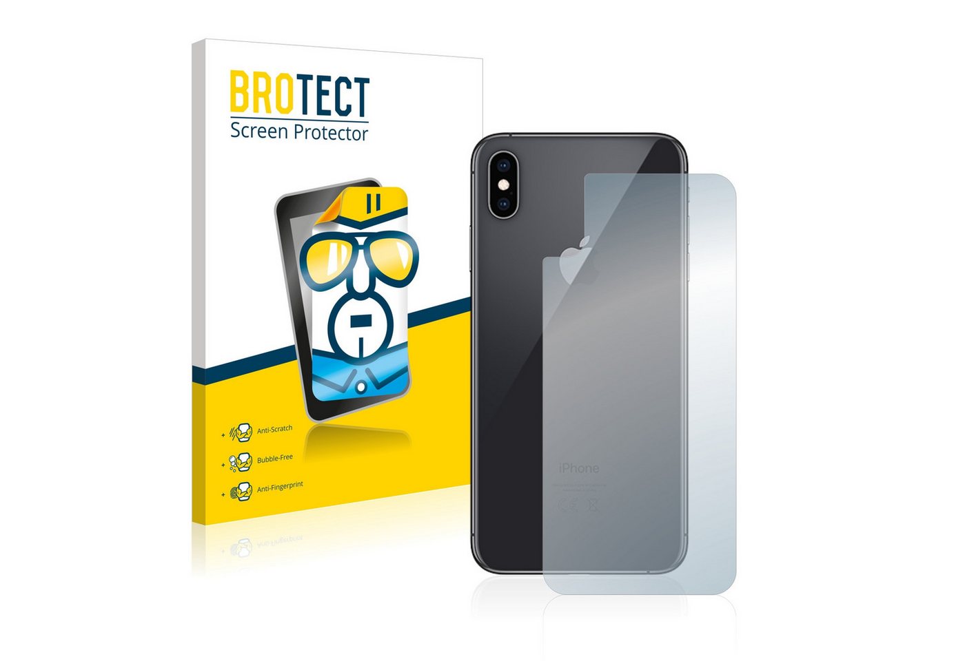 BROTECT Schutzfolie für Apple iPhone Xs (Rückseite), Displayschutzfolie, 2 Stück, Folie klar von BROTECT