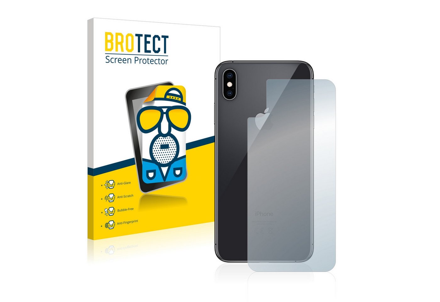 BROTECT Schutzfolie für Apple iPhone Xs (Rückseite), Displayschutzfolie, 2 Stück, Folie matt entspiegelt von BROTECT
