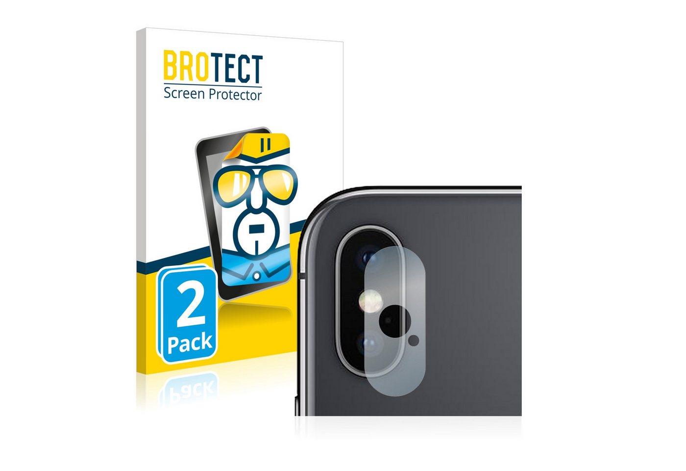 BROTECT Displayschutzfolie Schutzfolie für Apple iPhone Xs Max (NUR Kameraschutz), 2 Stück, Displayschutz Schutz Folie Klar Transparent von BROTECT