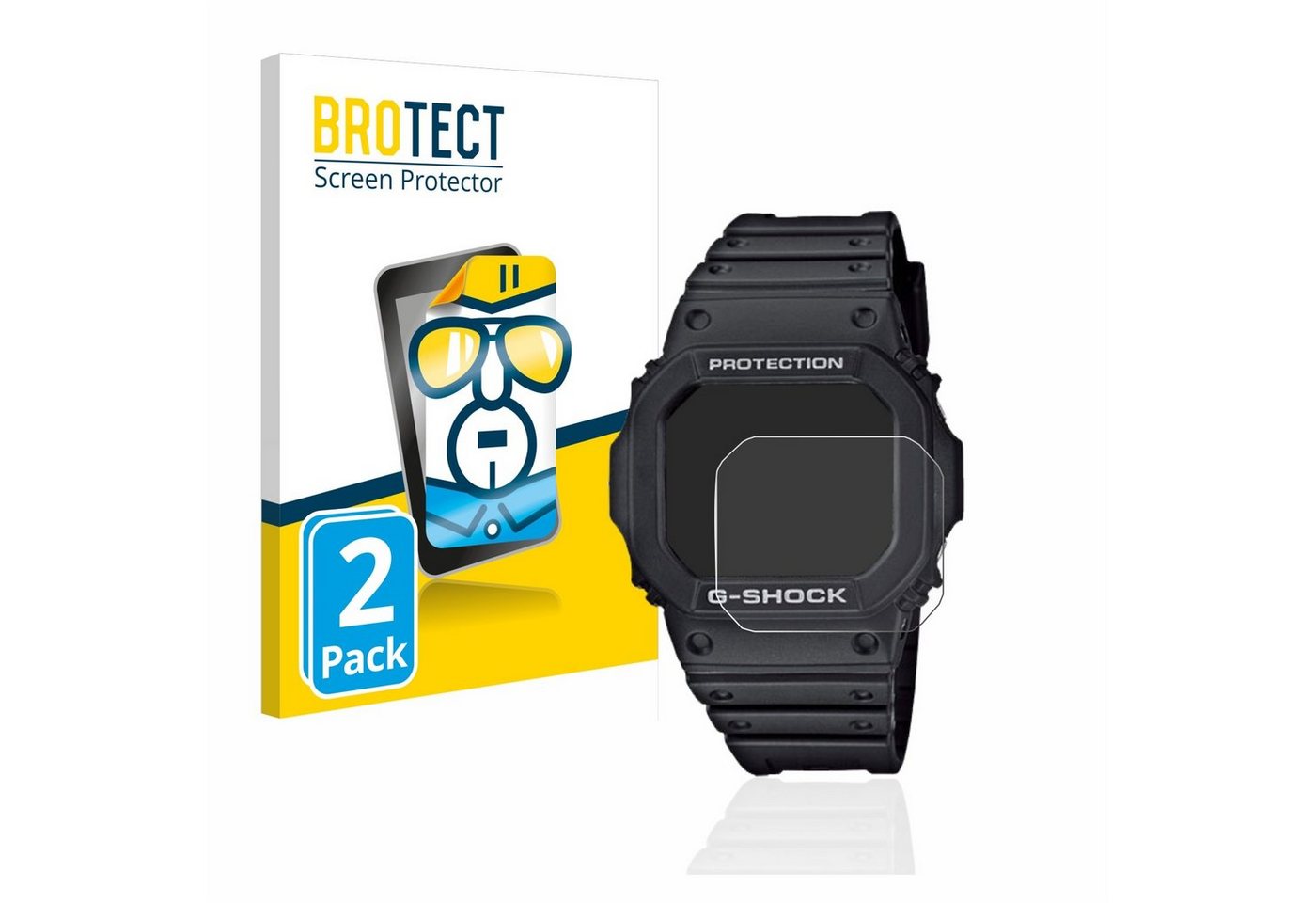 BROTECT Schutzfolie für Casio G-Shock GW-M5610-1ER, Displayschutzfolie, 2 Stück, Folie klar von BROTECT