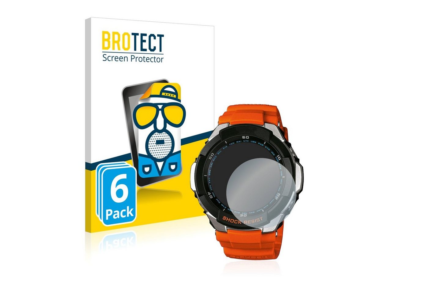 BROTECT Schutzfolie für Casio G-Shock GW3000, Displayschutzfolie, 6 Stück, Folie matt entspiegelt von BROTECT
