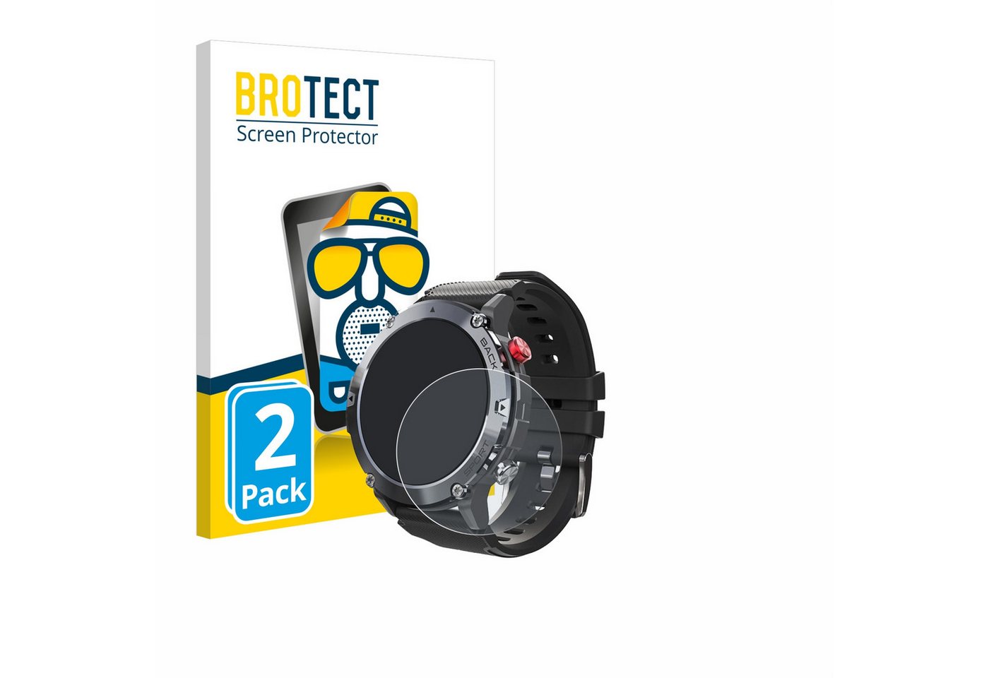 BROTECT Schutzfolie für Darmowade Smartwatch 1.32, Displayschutzfolie, 2 Stück, Folie matt entspiegelt" von BROTECT