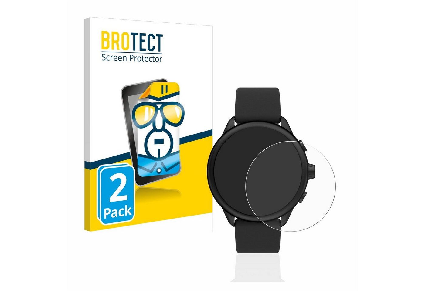 BROTECT Displayschutzfolie Schutzfolie für Fossil Smartwatch Wellness (Gen 6) Hybrid, 2 Stück, Displayschutz Schutz Folie Klar Transparent von BROTECT