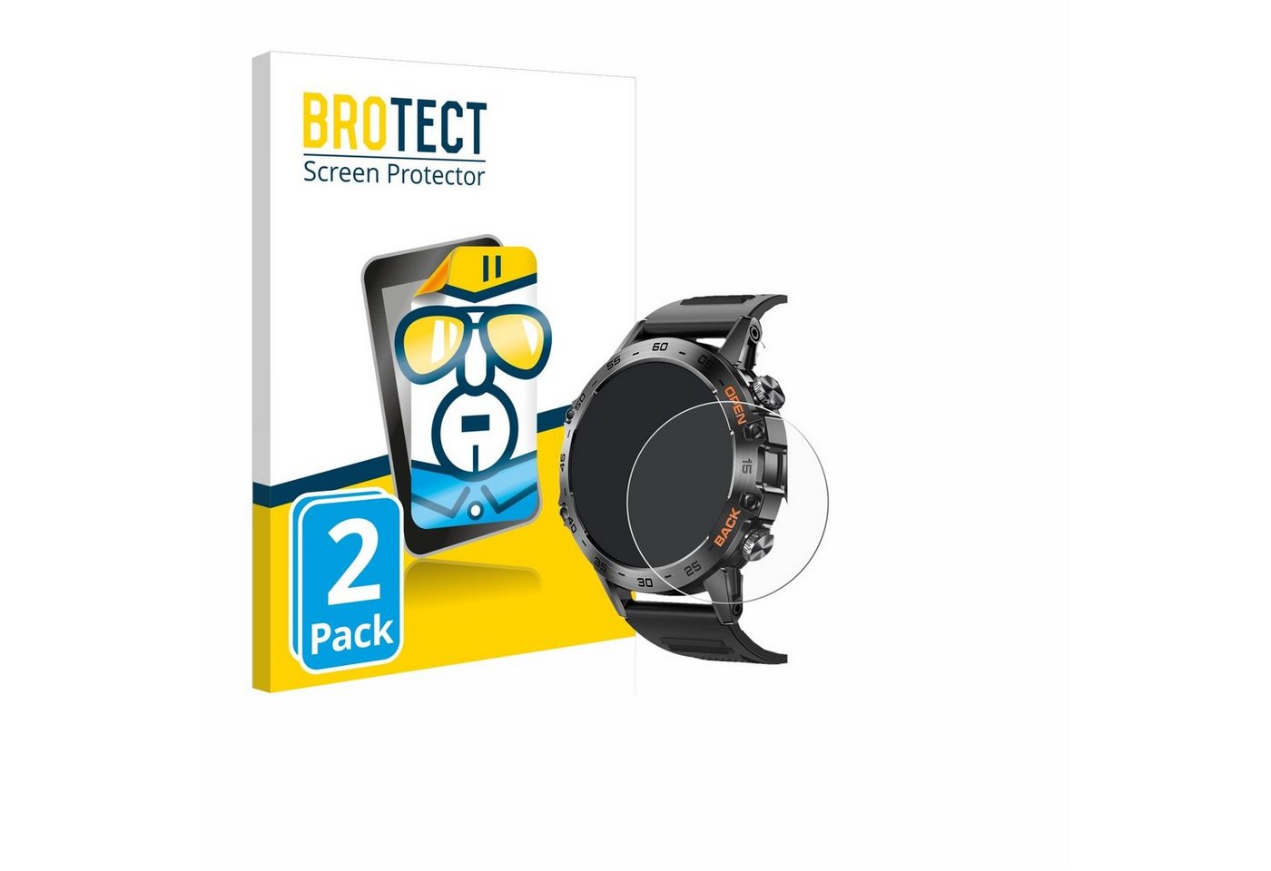BROTECT Schutzfolie für Lemfo Smartwatch 1.39, Displayschutzfolie, 2 Stück, Folie klar" von BROTECT